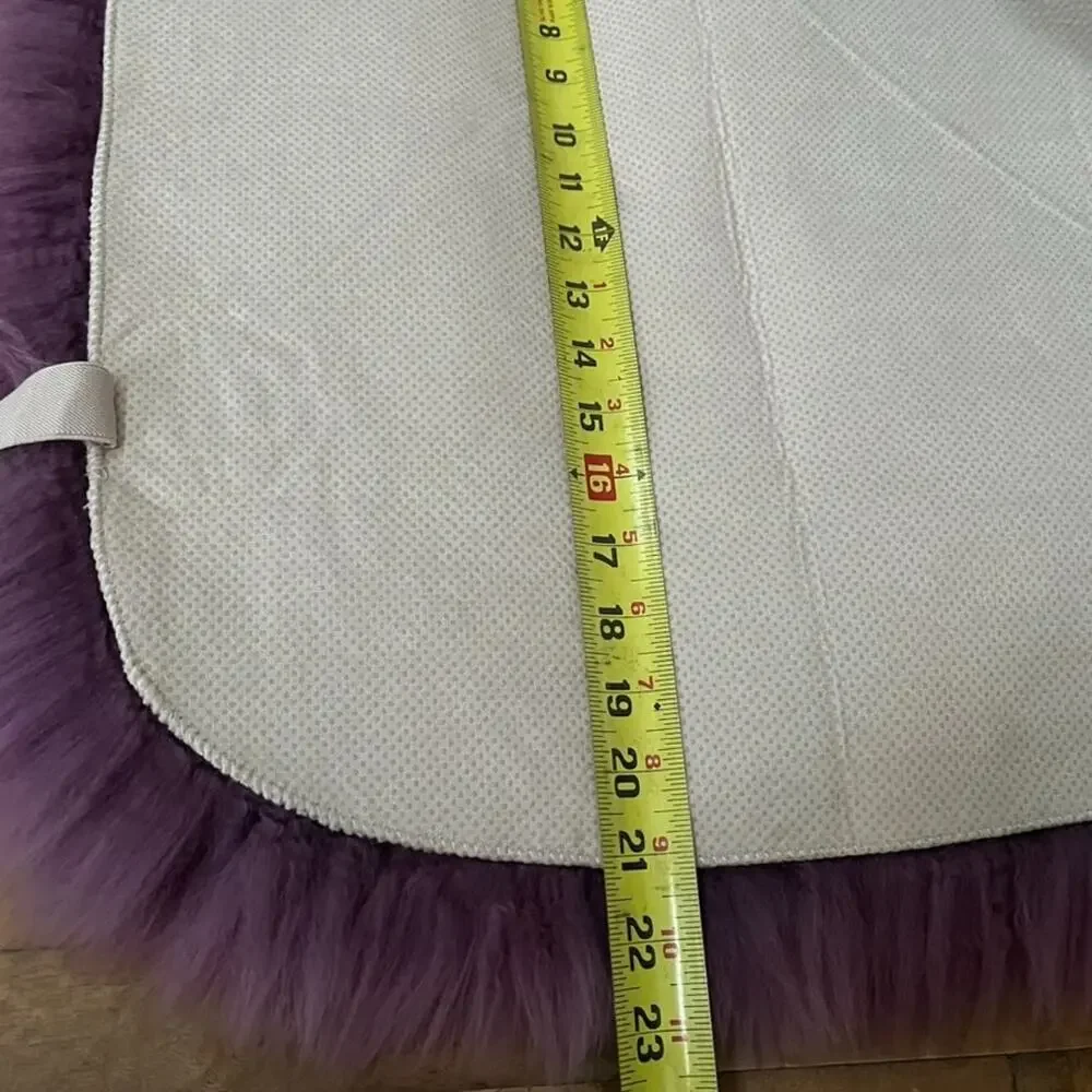 Genuine Sheepskin Fur Car Seat Cover Dyed Purple Seat Pad Cushion